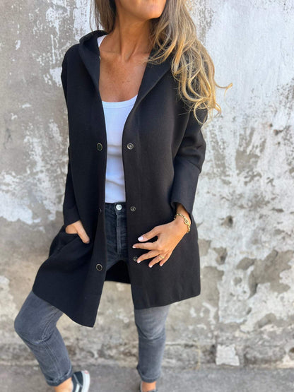 Elina | Casual Single-Breasted Blazer with Hood