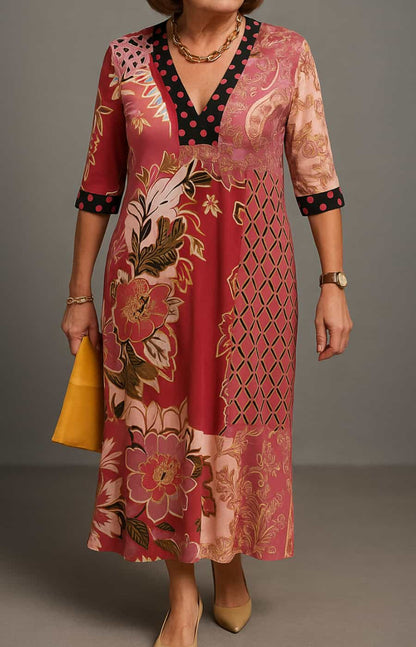 Paloma | Colorful maxi dress with elegant contrasts