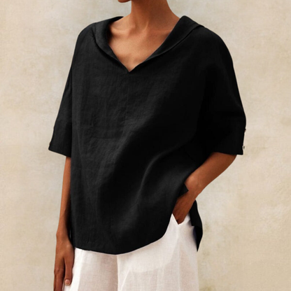 Noreen | V-Neck Casual Linen Shirt