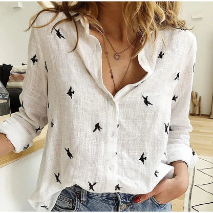 Lena | Cotton Long Sleeve Shirt Top