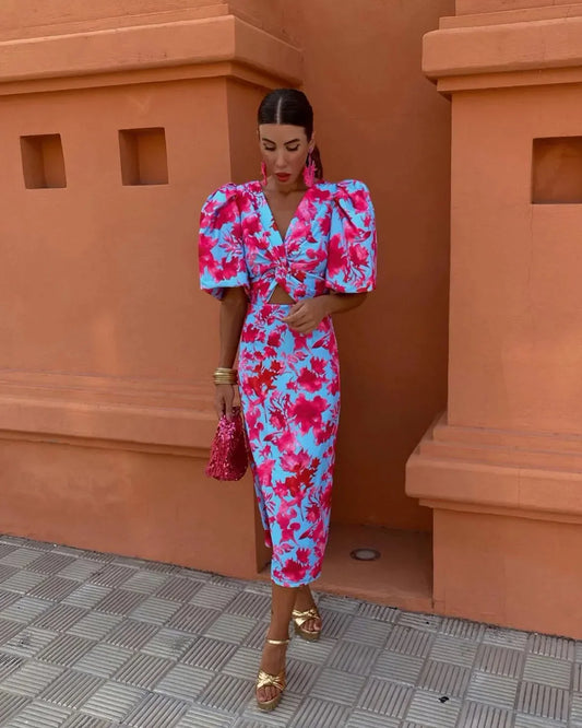 Simona™ | Spring Dress with Puff Sleeves