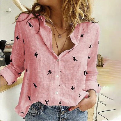 Lena | Cotton Long Sleeve Shirt Top