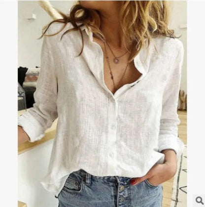 Lena | Cotton Long Sleeve Shirt Top