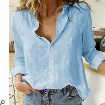 Lena | Cotton Long Sleeve Shirt Top