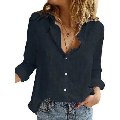 Lena | Cotton Long Sleeve Shirt Top