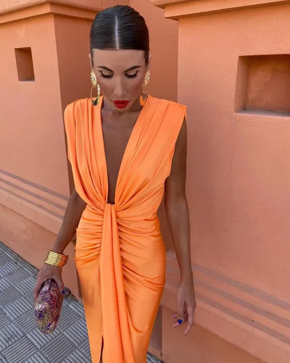 Moriah™ | Robe Longue Femme Plissée.