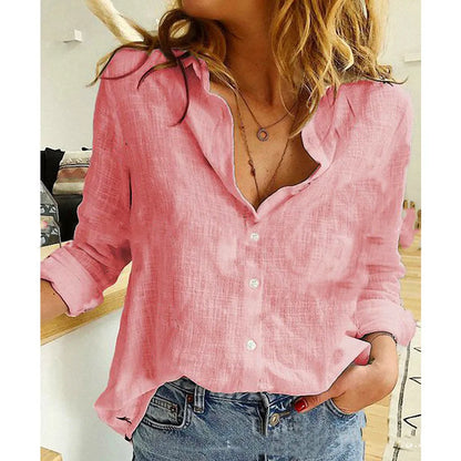 Lena | Cotton Long Sleeve Shirt Top