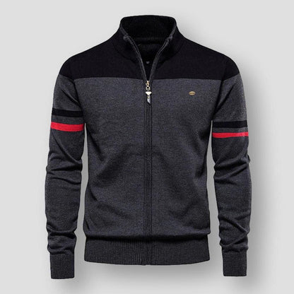 Eoin | Retro Striped Bomber Jacket
