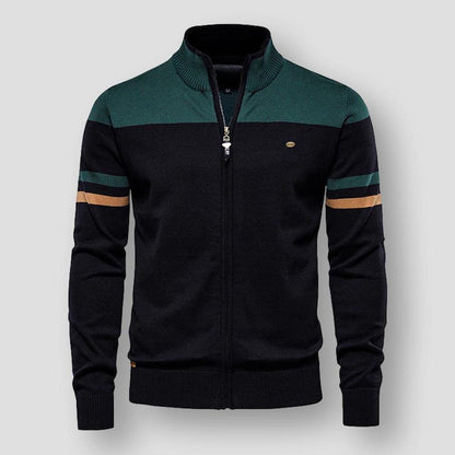 Eoin | Retro Striped Bomber Jacket
