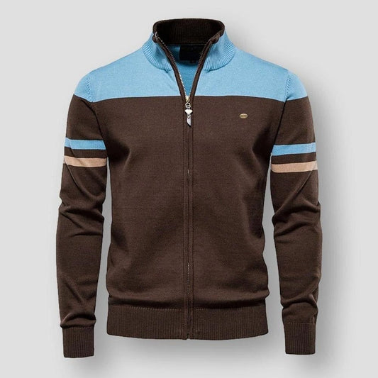 Eoin | Retro Striped Bomber Jacket