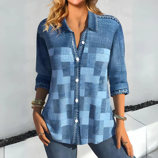 Liana | Classic Checkered Blouse