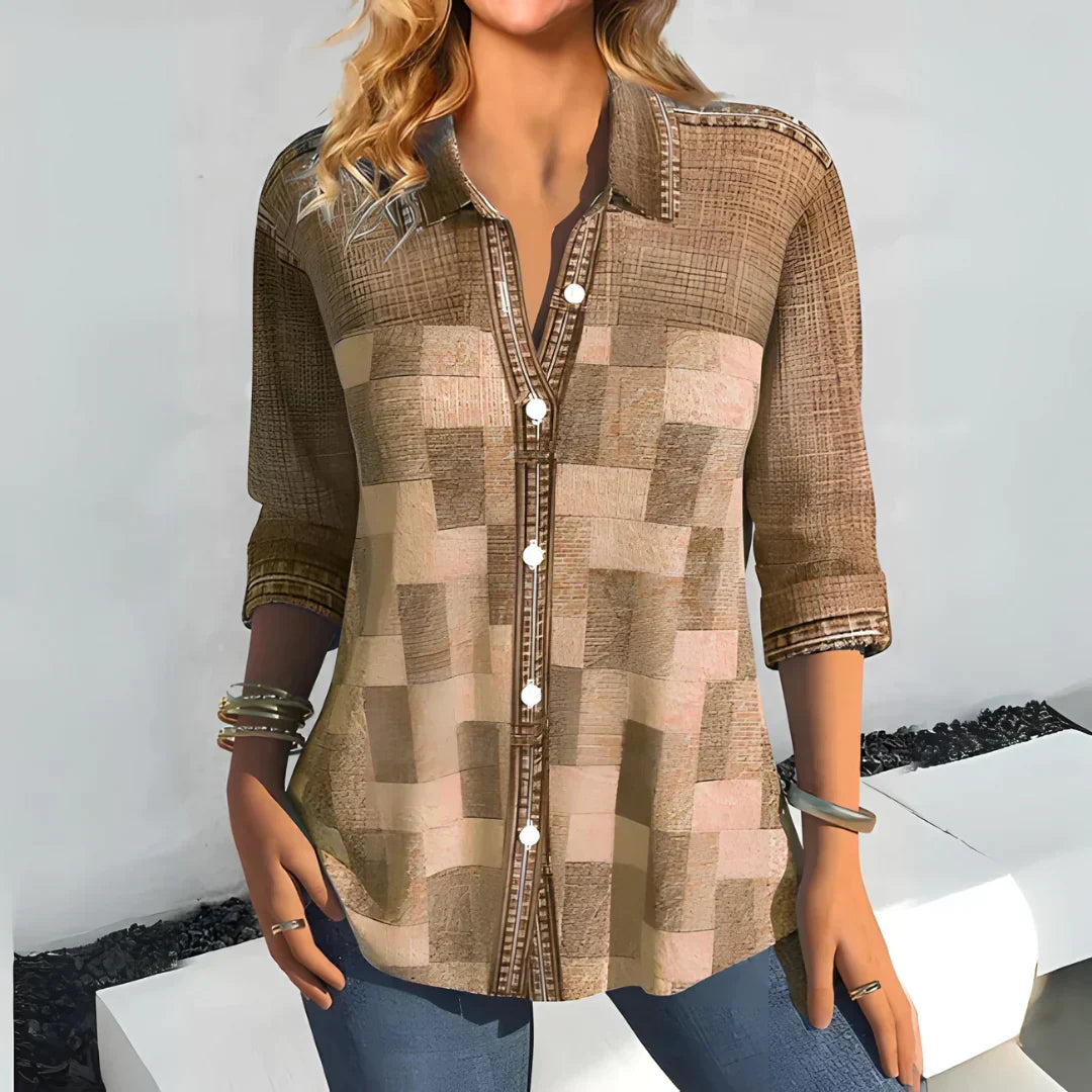 Liana | Classic Checkered Blouse