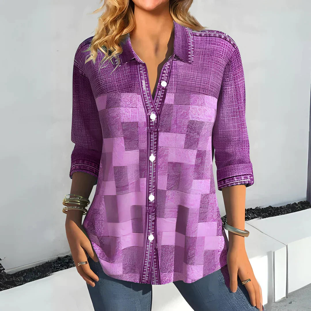 Liana | Classic Checkered Blouse
