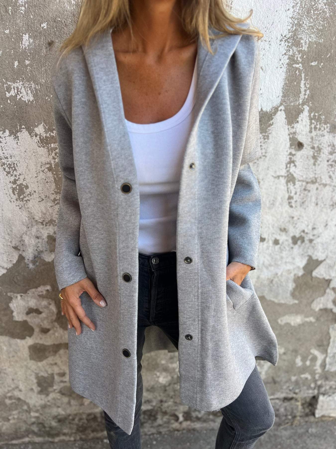 Elina | Casual Single-Breasted Blazer with Hood