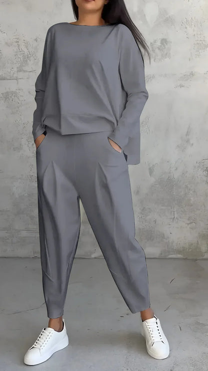 Nora | Casual Round Neck Long Sleeve Two-Piece Suit