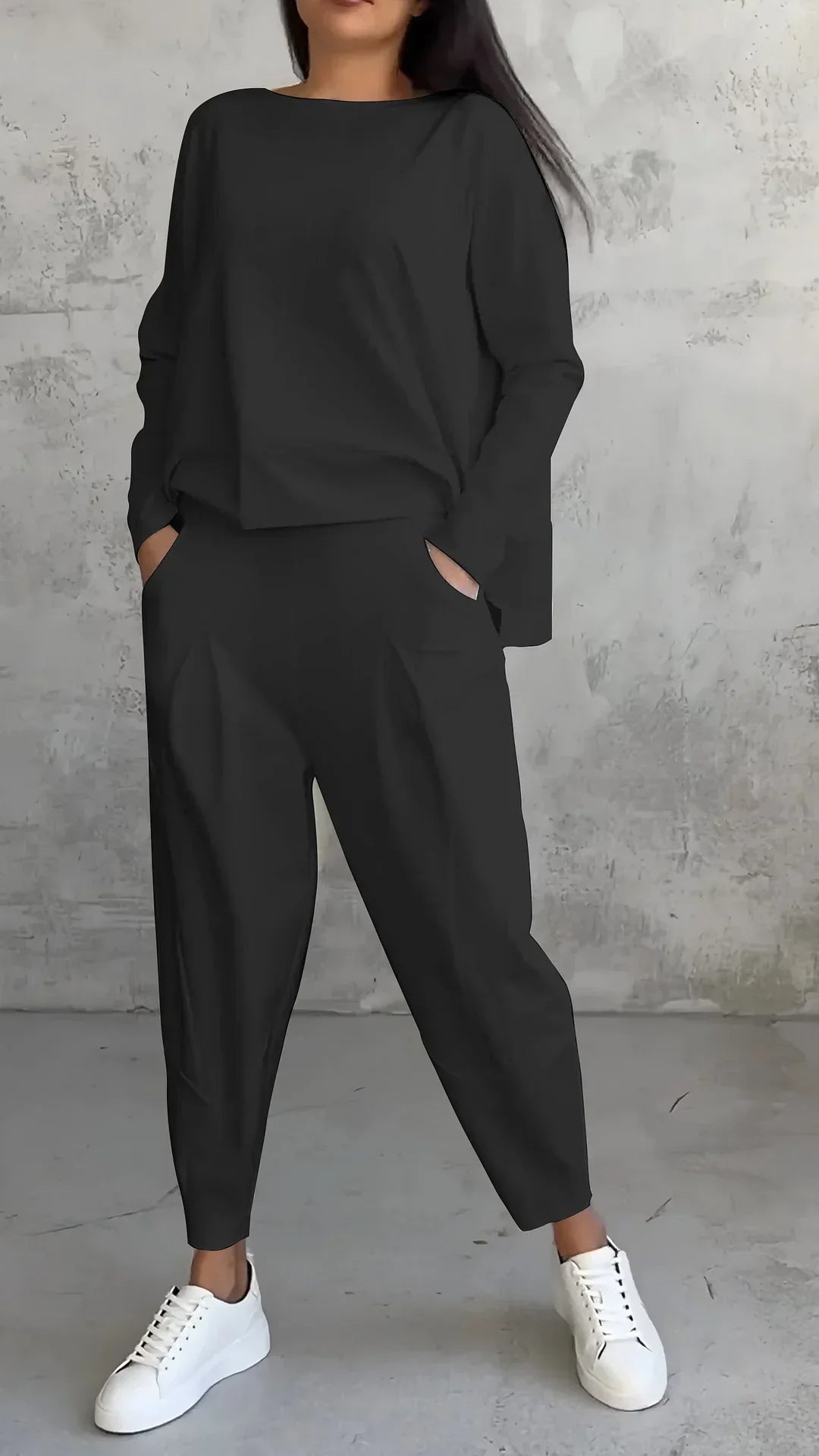 Nora | Casual Round Neck Long Sleeve Two-Piece Suit