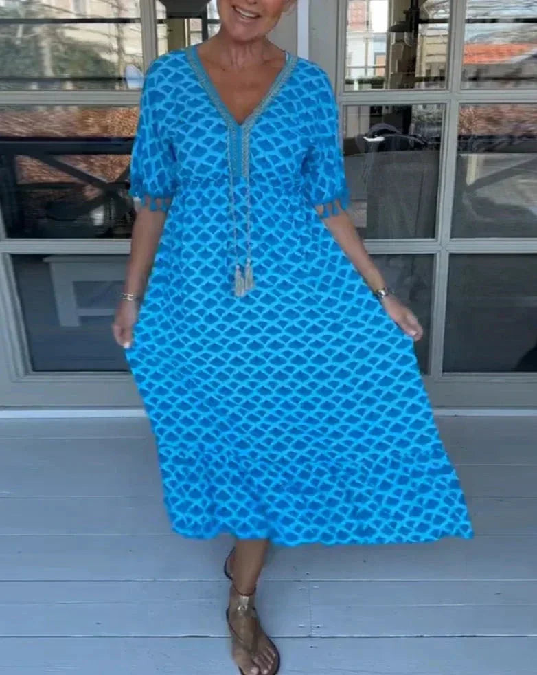 Niamh | Comfortable Loose Fit V-Neck Midi Dress