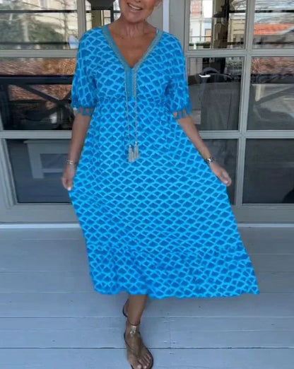 Niamh | Comfortable Loose Fit V-Neck Midi Dress