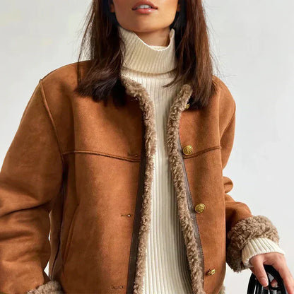 Juliana | Shearling Button Jacket