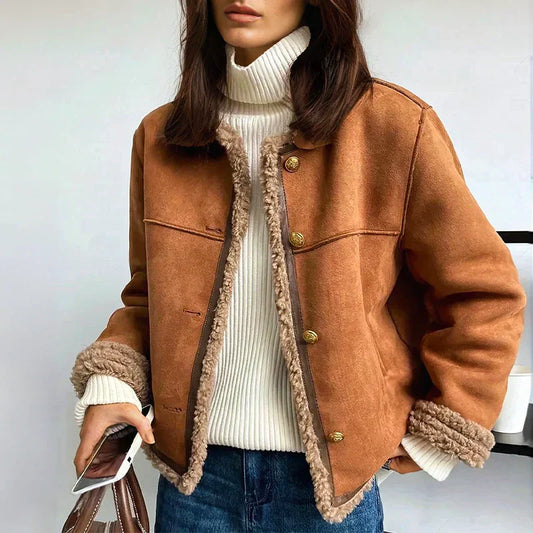 Juliana | Shearling Button Jacket