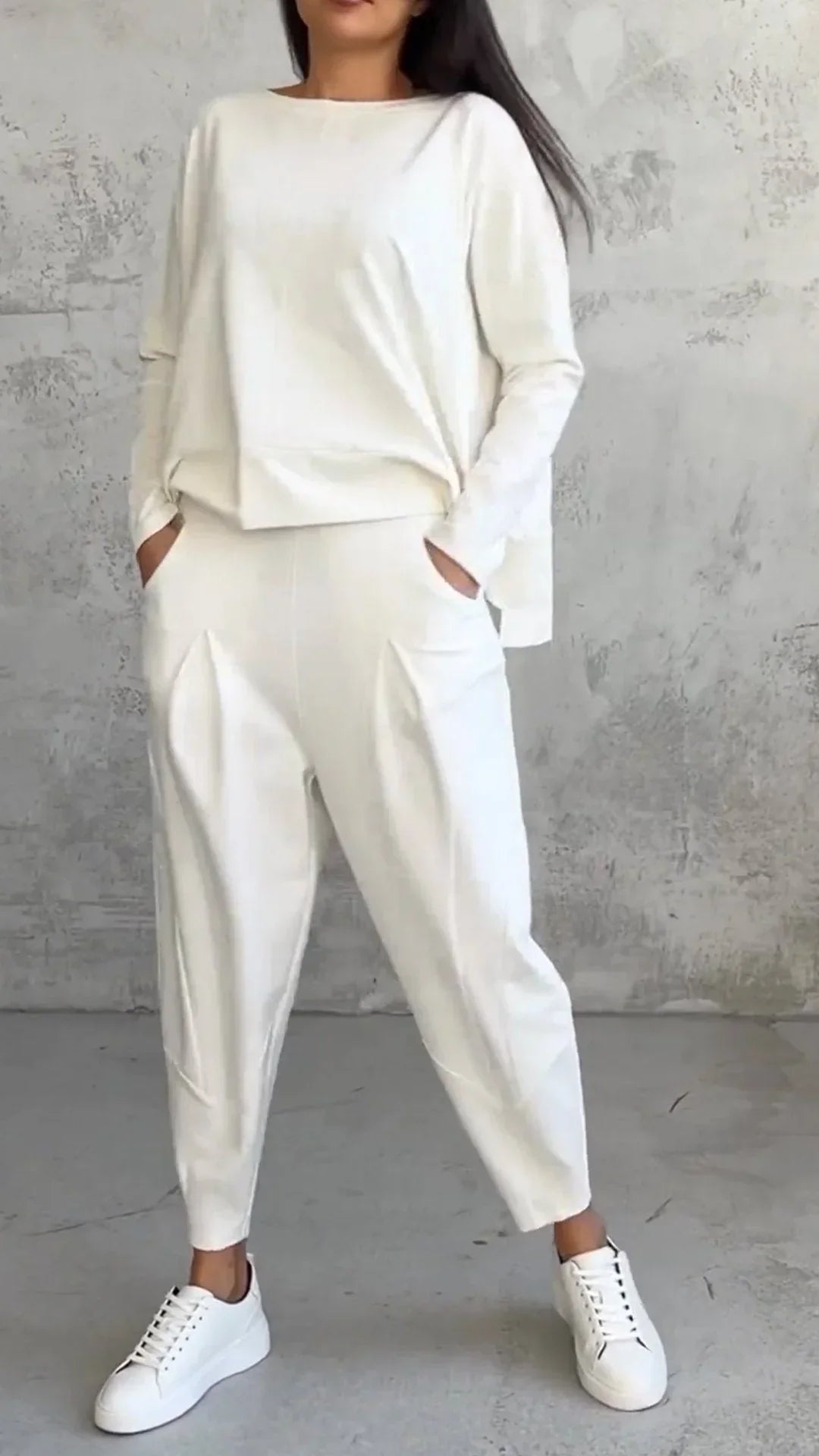 Nora | Casual Round Neck Long Sleeve Two-Piece Suit