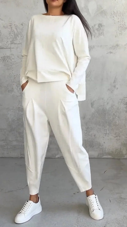 Nora | Casual Round Neck Long Sleeve Two-Piece Suit