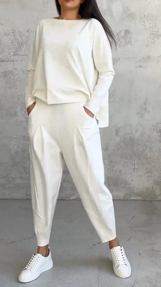 Nora | Casual Round Neck Long Sleeve Two-Piece Suit