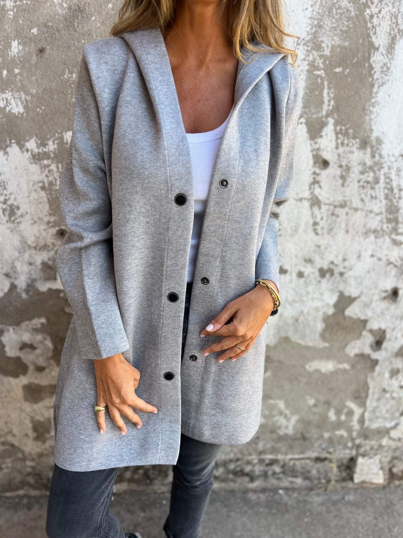Elina | Casual Single-Breasted Blazer with Hood