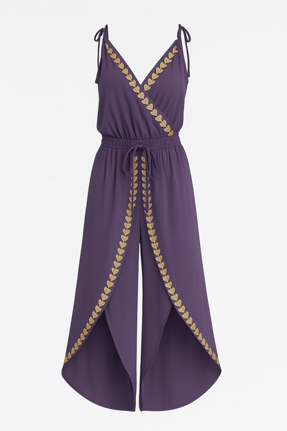 Donatila | Unique jumpsuit with golden details and open leg