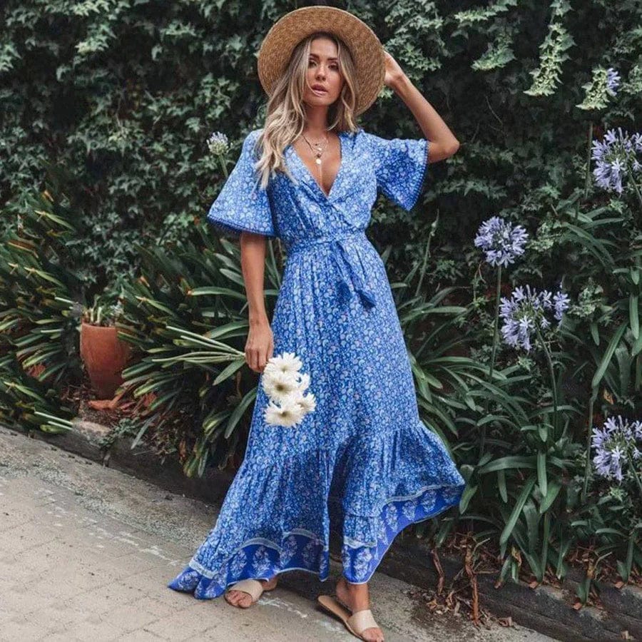Sienna | Flowy Maxi Summer Dress with Belt