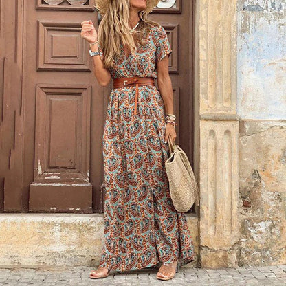 Sabrina | Boho Maxi Dress with Belt