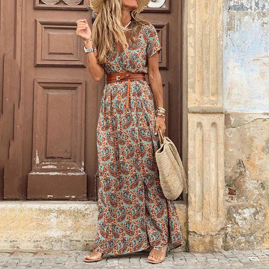 Sabrina | Boho Maxi Dress with Belt